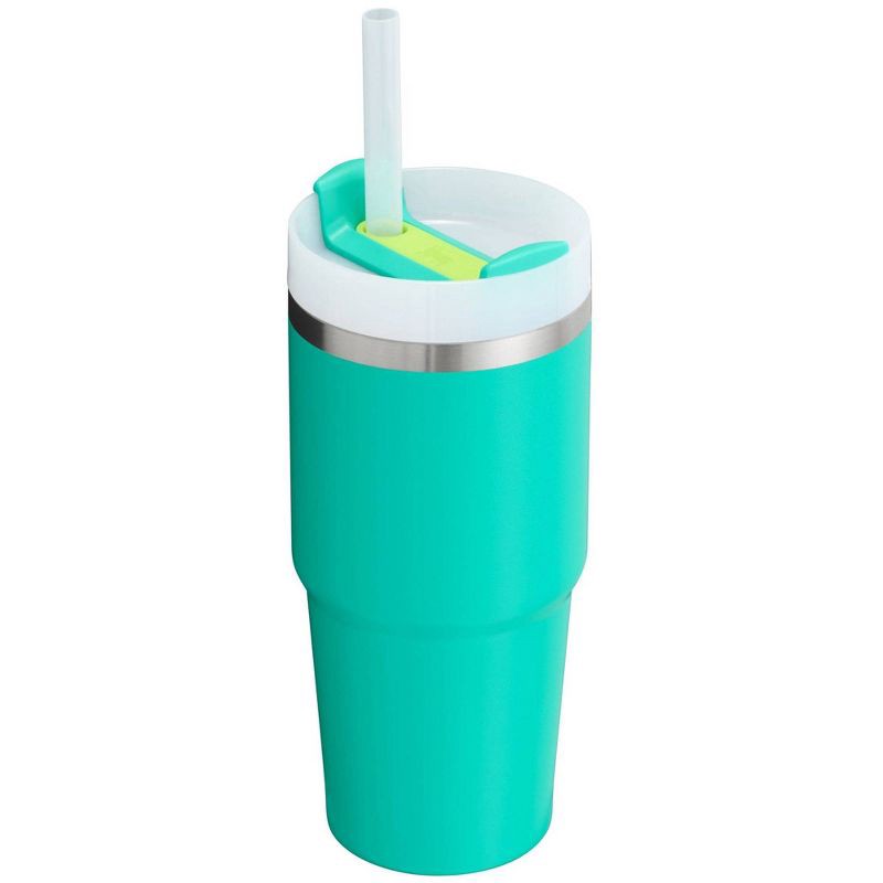 slide 2 of 3, Stanley 14 oz Stainless Steel H2.0 Flowstate Quencher Tumbler Tropical Teal: Dishwasher-Safe Drinkware for Kids, 14 oz