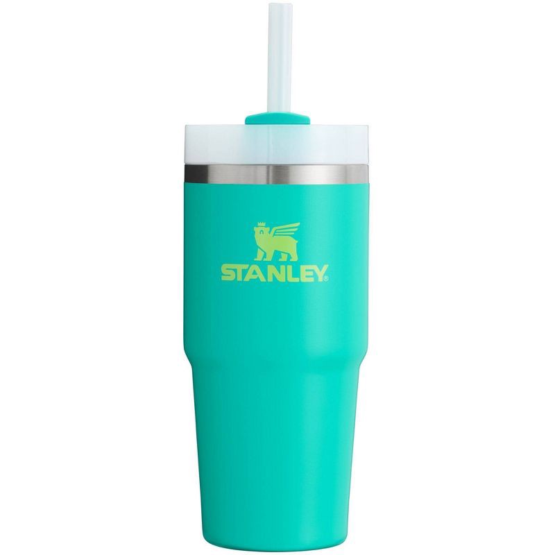 slide 1 of 3, Stanley 14 oz Stainless Steel H2.0 Flowstate Quencher Tumbler Tropical Teal: Dishwasher-Safe Drinkware for Kids, 14 oz