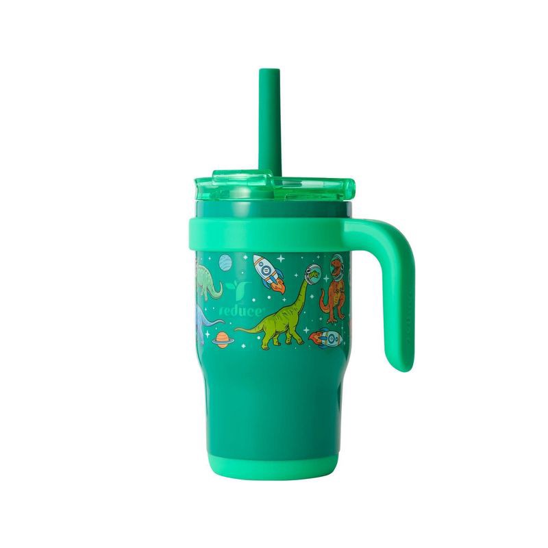 slide 2 of 8, Reduce 14oz Coldee Vacuum Insulated Stainless Steel Straw Tumbler Bright Green: Kids Leakproof & Spillproof Cup, 14 oz