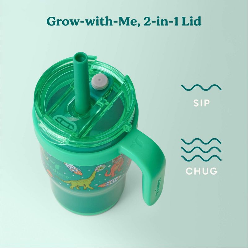 slide 5 of 8, Reduce 14oz Coldee Vacuum Insulated Stainless Steel Straw Tumbler Bright Green: Kids Leakproof & Spillproof Cup, 14 oz