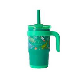 Reduce 14oz Coldee Vacuum Insulated Stainless Steel Straw Tumbler Bright Green: Kids Leakproof & Spillproof Cup
