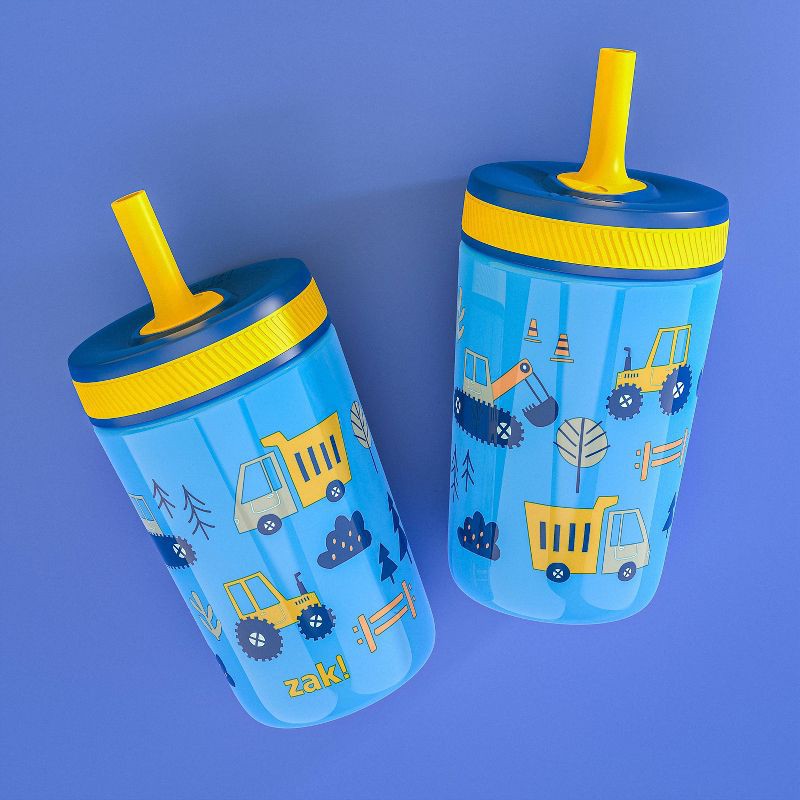 slide 6 of 6, Zak Designs 12 fl oz Stainless Steel Vacuum Insulated Kelso Straw Tumbler: Kids & Toddler Sippy Cup, Dishwasher-Safe, 12 fl oz