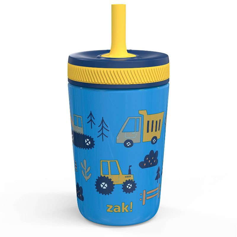 slide 1 of 6, Zak Designs 12 fl oz Stainless Steel Vacuum Insulated Kelso Straw Tumbler: Kids & Toddler Sippy Cup, Dishwasher-Safe, 12 fl oz