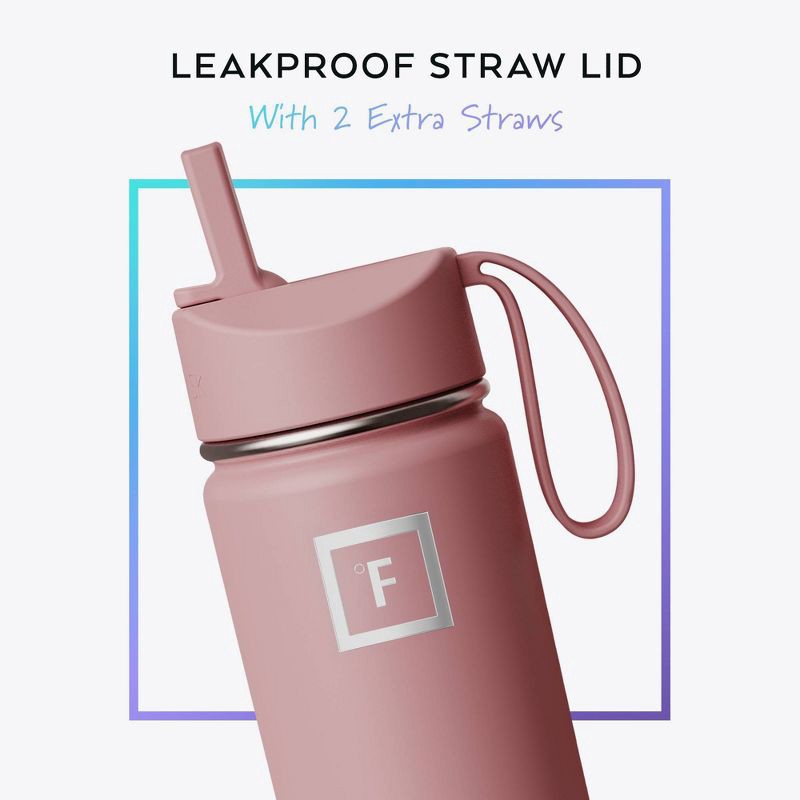 slide 2 of 6, IRON FLASK 14oz Stainless Steel Water Bottle with Plastic Lid Cosmetic Pink: Insulated Kids & Toddler Drinkware, 14 oz