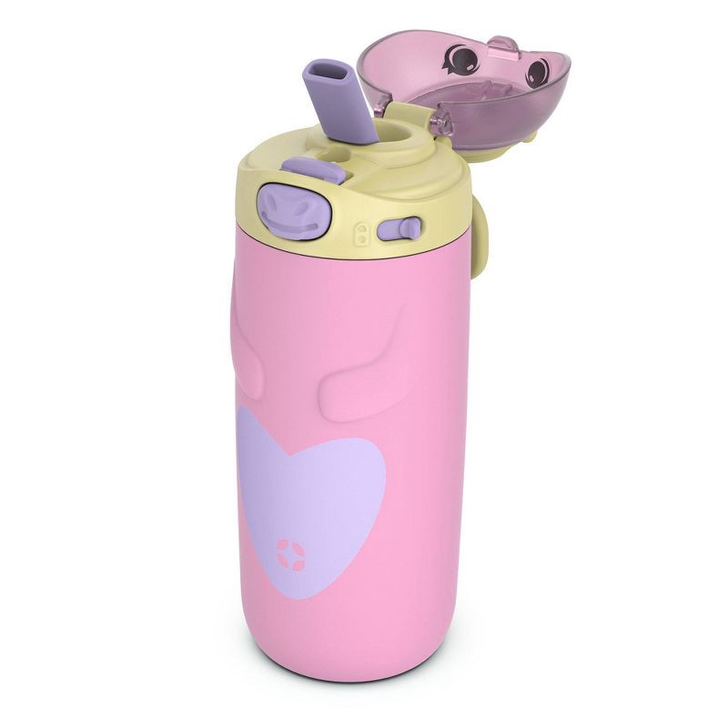 slide 4 of 11, Ello 12oz Stainless Steel Water Bottle Cleo Pink: Kids Portable Drinkware, Dishwasher-Safe, Blossom Color, 12 oz