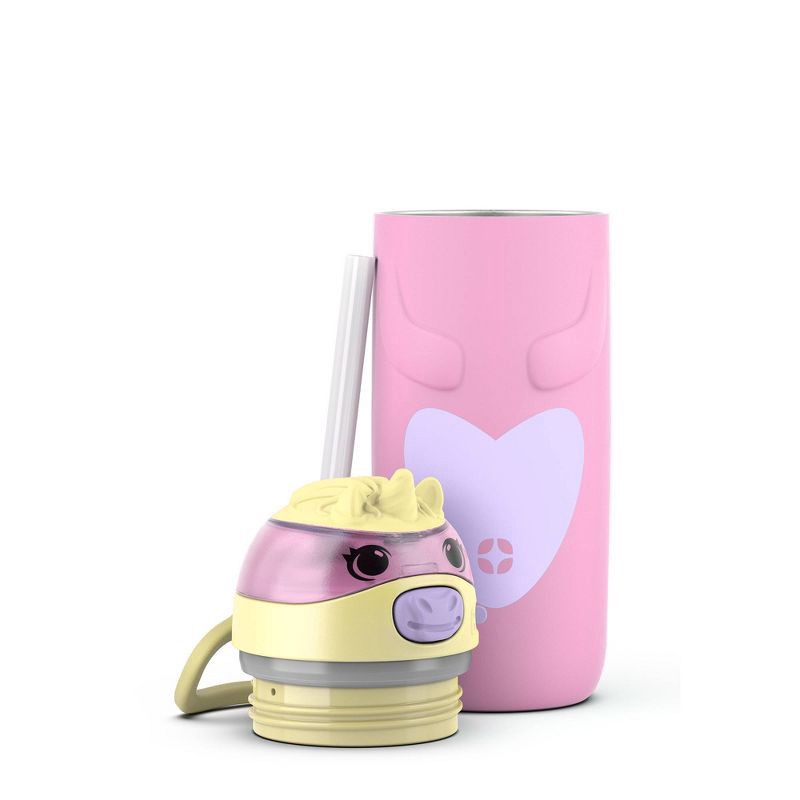 slide 5 of 11, Ello 12oz Stainless Steel Water Bottle Cleo Pink: Kids Portable Drinkware, Dishwasher-Safe, Blossom Color, 12 oz