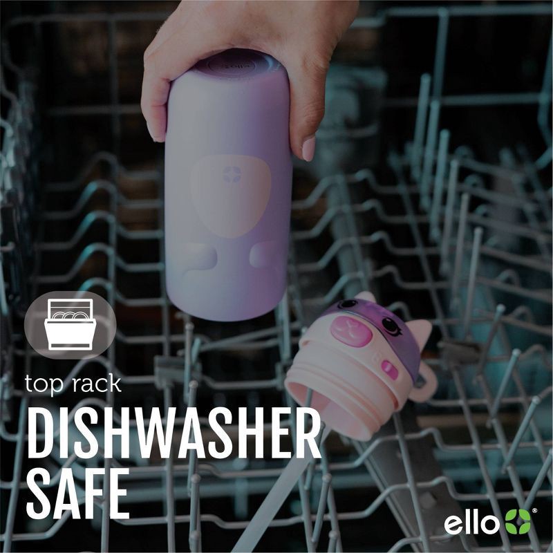 slide 10 of 11, Ello 12oz Stainless Steel Water Bottle Cleo Pink: Kids Portable Drinkware, Dishwasher-Safe, Blossom Color, 12 oz