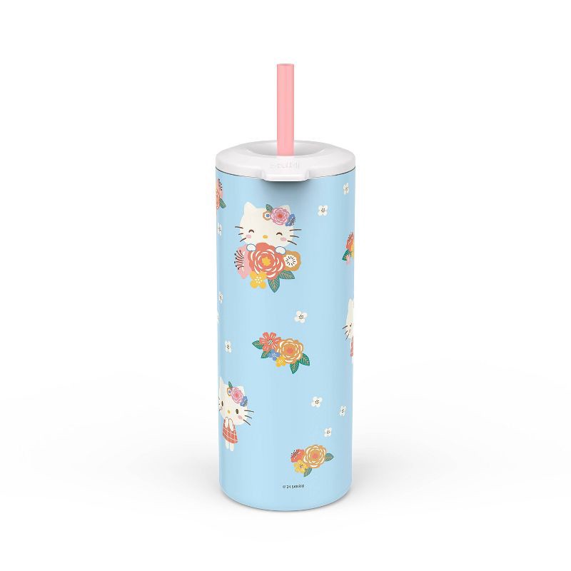 slide 2 of 6, Zak Designs 16 fl oz Stainless Steel Vacuum Insulated Hello Kitty Straw Tumbler: Kids Portable Drinkware, Dishwasher-Safe, 16 fl oz
