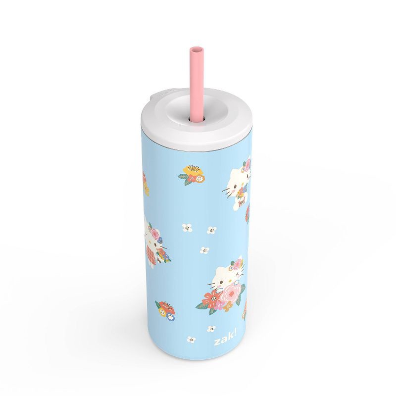slide 3 of 6, Zak Designs 16 fl oz Stainless Steel Vacuum Insulated Hello Kitty Straw Tumbler: Kids Portable Drinkware, Dishwasher-Safe, 16 fl oz