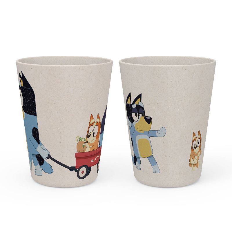 slide 1 of 8, Zak Designs 2pk 10 fl oz Bluey Melamine Tumblers Blue/Cream: Kids Drinkware, Dishwasher-Safe, Cold Beverages, 2 ct; 10 fl oz