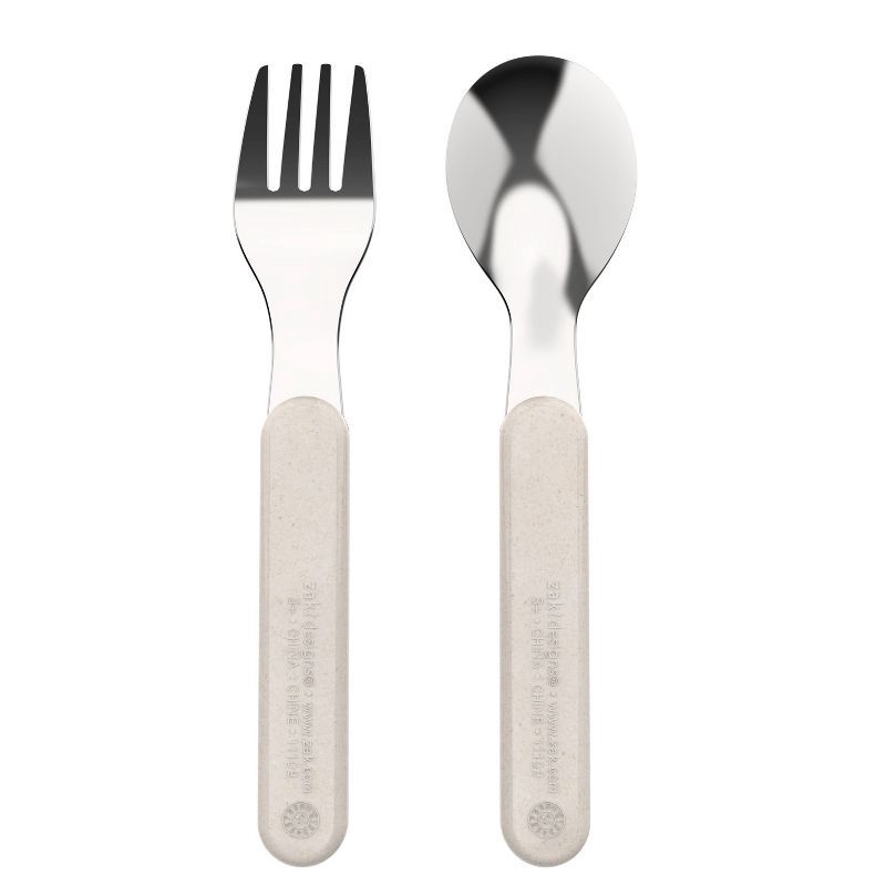 slide 2 of 7, Zak Designs Bluey 2pc Bamboo and Plastic Kids Fork and Spoon Flatware Set: Toddler & Kids Utensils, Dishwasher-Safe, 2 ct