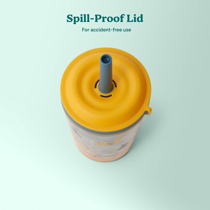 slide 5 of 9, Reduce 12oz Cartwheel Construction Junction Straw Cup Gray: Kids Spillproof Insulated Drinkware, Dishwasher-Safe, 12 oz