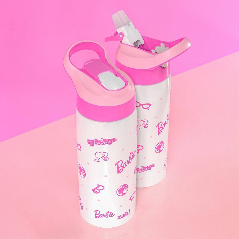 slide 6 of 7, Zak Designs 19 fl oz Stainless Steel Vacuum Insulated Riverside Barbie Water Bottle: Kids & Toddler Pink Drinkware, 19 fl oz