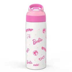 Zak Designs 19 fl oz Stainless Steel Vacuum Insulated Riverside Barbie Water Bottle: Kids & Toddler Pink Drinkware