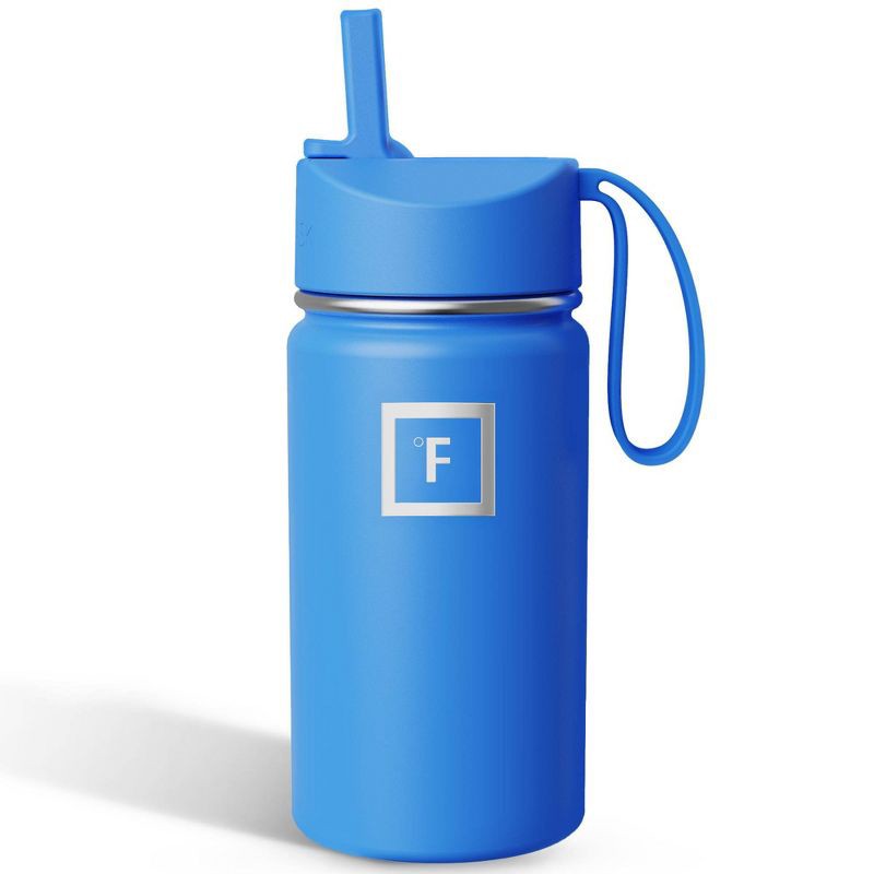 slide 1 of 6, IRON FLASK 14oz Stainless Steel Water Bottle with Plastic Lid Tranquil Blue, 14 oz