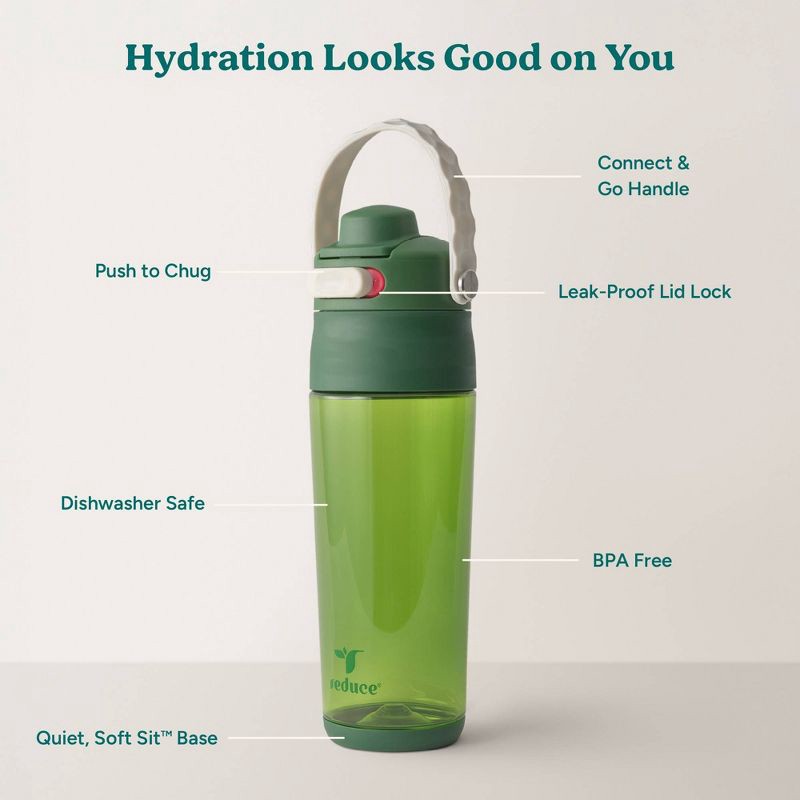 slide 4 of 7, Reduce 24oz Aura Tritan Water Bottle Dark Green, 24 oz