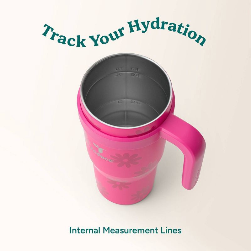 slide 6 of 8, Reduce 24oz Cold1 Vacuum Insulated Stainless Steel Straw Tumbler Mug Pink: Dishwasher-Safe, Flip-Top Lid, 24 oz