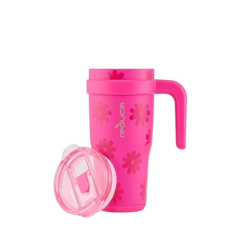 slide 7 of 8, Reduce 24oz Cold1 Vacuum Insulated Stainless Steel Straw Tumbler Mug Pink: Dishwasher-Safe, Flip-Top Lid, 24 oz