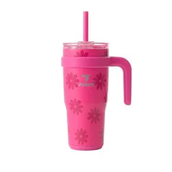 Reduce 24oz Cold1 Vacuum Insulated Stainless Steel Straw Tumbler Mug Pink: Dishwasher-Safe, Flip-Top Lid