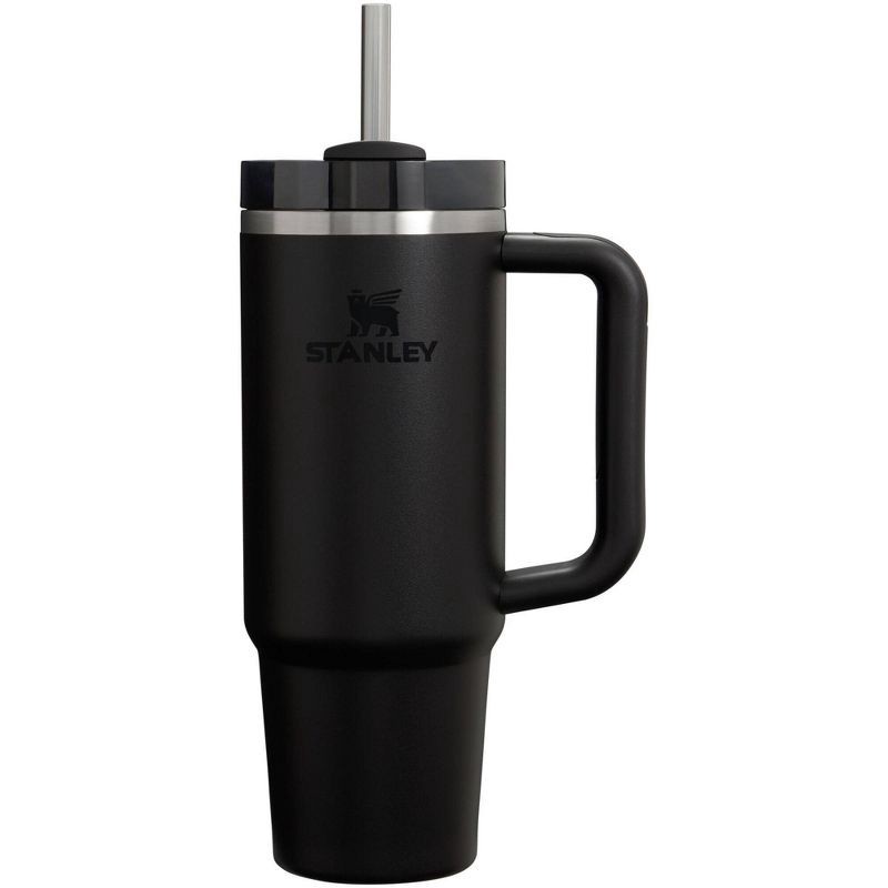 slide 1 of 3, Stanley 30 oz Stainless Steel H2.0 Flowstate Quencher Tumbler Black 2.0: Dishwasher-Safe Drinkware for Hot & Cold Beverages, 30 oz