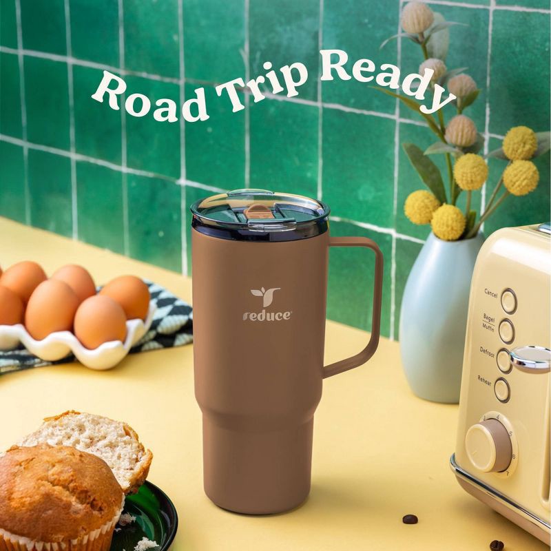 slide 6 of 6, Reduce 24oz Hot1 Vacuum Insulated Stainless Steel Travel Mug with Steam Release Lid Brown: Dishwasher-Safe, 24 oz