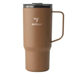 Reduce 24oz Hot1 Vacuum Insulated Stainless Steel Travel Mug with Steam Release Lid Brown: Dishwasher-Safe
