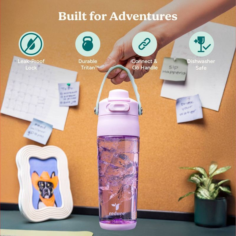 slide 3 of 7, Reduce 24oz Aura Tritan Water Bottle Iron Blue/Yellow, 24 oz