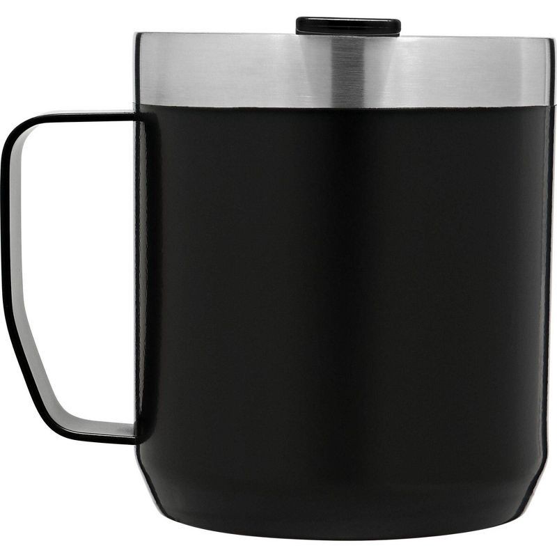 slide 2 of 4, Stanley 12 oz Stainless Steel Classic Legendary Mug Black 2.0: Dishwasher-Safe, Portable Drinkware for Hot & Cold Beverages, 12 oz