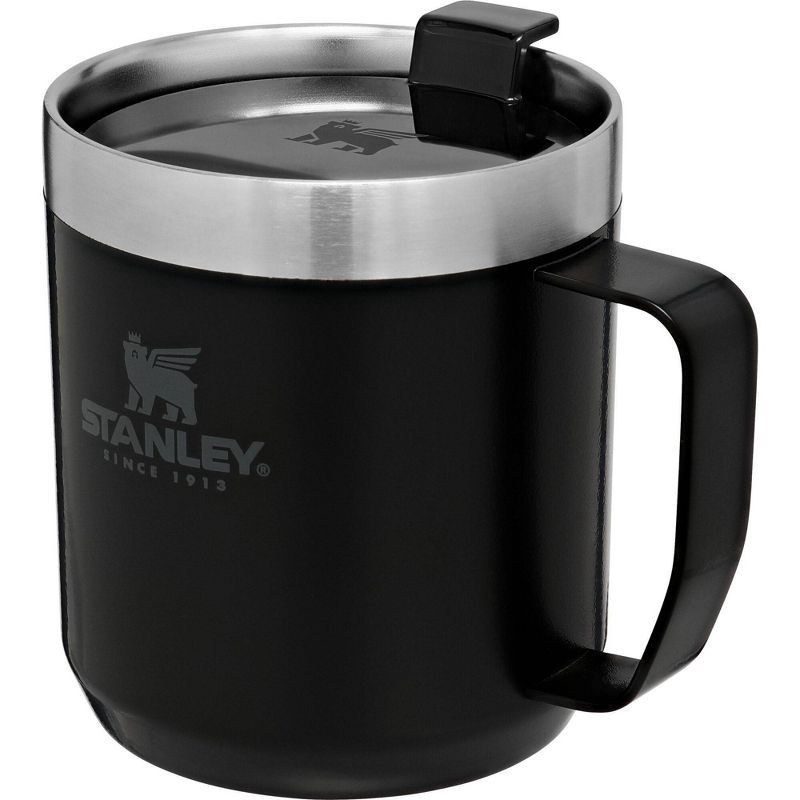slide 3 of 4, Stanley 12 oz Stainless Steel Classic Legendary Mug Black 2.0: Dishwasher-Safe, Portable Drinkware for Hot & Cold Beverages, 12 oz