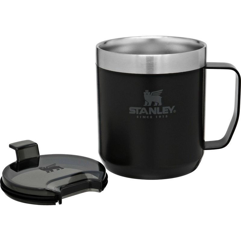 slide 4 of 4, Stanley 12 oz Stainless Steel Classic Legendary Mug Black 2.0: Dishwasher-Safe, Portable Drinkware for Hot & Cold Beverages, 12 oz