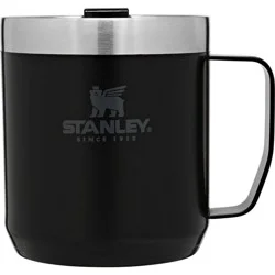 Stanley 12 oz Stainless Steel Classic Legendary Mug Black 2.0: Dishwasher-Safe, Portable Drinkware for Hot & Cold Beverages