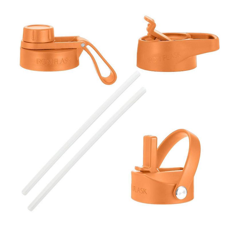 slide 7 of 8, IRON FLASK 40oz Stainless Steel Water Bottle with Plastic Lid Apricot Orange: Insulated, Reusable, All Ages, 40 oz