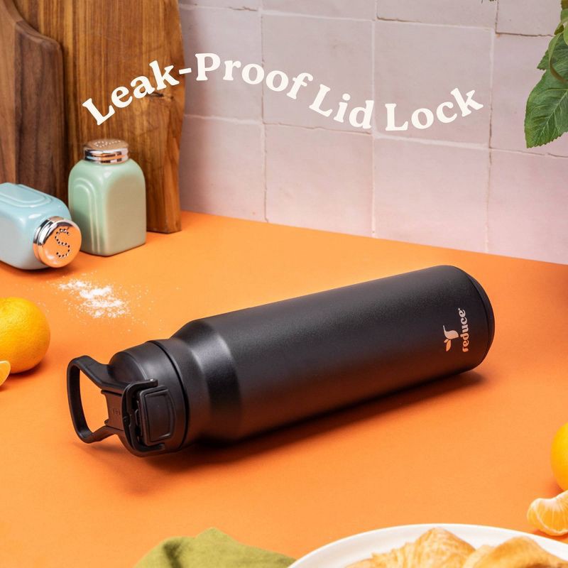 slide 6 of 6, Reduce 32oz Hydrate Pro Vacuum Insulated Stainless Steel Water Bottle Blue: Dishwasher-Safe, Flip-Top Straw Lid, 32 oz