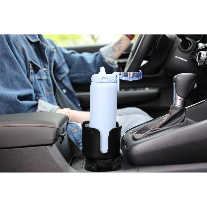 slide 4 of 5, Ello Adjustable Car Cup Adapter: Fits Water Bottles in Cup Holders, Dishwasher-Safe, Black, 1 ct