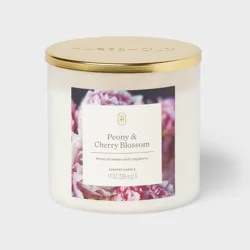 3-Wick Lidded Glass Jar Candle Peony and Cherry Blossom 19oz - Threshold™