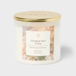 3-Wick Lidded Glass Jar Candle Cerulean Surf and Sea 19oz - Threshold™