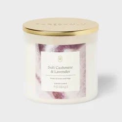3-Wick 7mm Lidded Glass Jar Candle Soft Cashmere and Lavender White 19oz - Threshold™