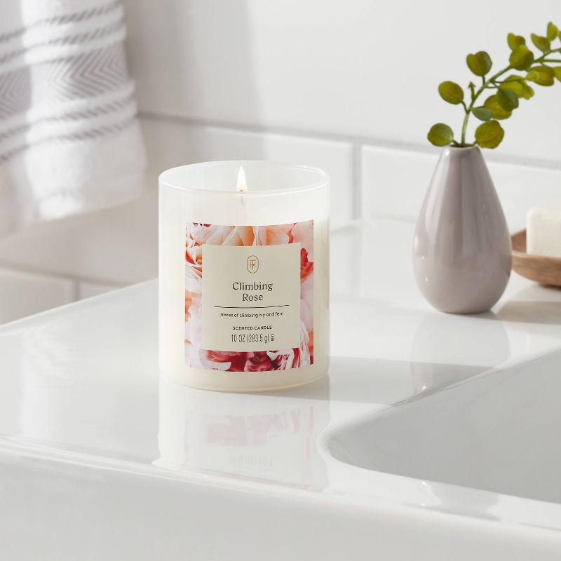 slide 2 of 3, Lidded Glass Jar Candle Climbing Rose 10oz - Threshold™, 10 oz
