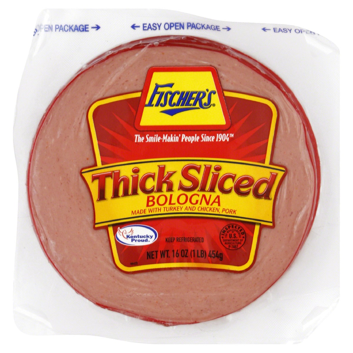 slide 1 of 1, FISCHERS Fischer's Thick Sliced Bologna, 16 oz, 1 lb, 16 oz; 1 lb