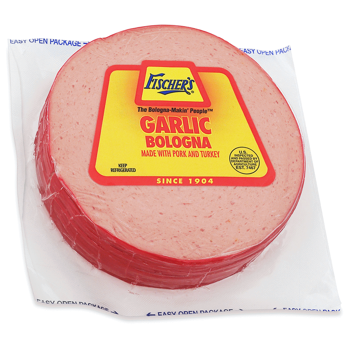 slide 1 of 1, FISCHERS Fischer's Garlic Bologna, 16 oz, 1 lb, 16 oz; 1 lb