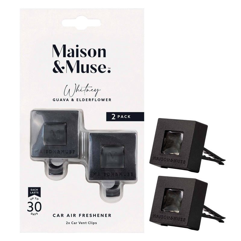 slide 4 of 7, Maison&Muse 2pk Car Air Fresheners Guava and Elderflower Vent Clips, 2 ct