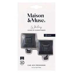 Maison&Muse 2pk Car Air Fresheners Guava and Elderflower Vent Clips