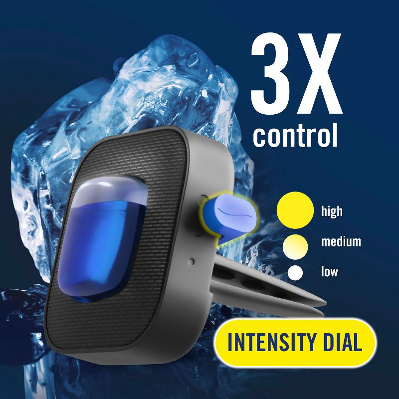 slide 4 of 14, Febreze Car Auto Platinum Ice: Adjustable Scented Vent Clip Freshener, Phthalate-Free, Disposable, 40-Day Duration, 1 ct