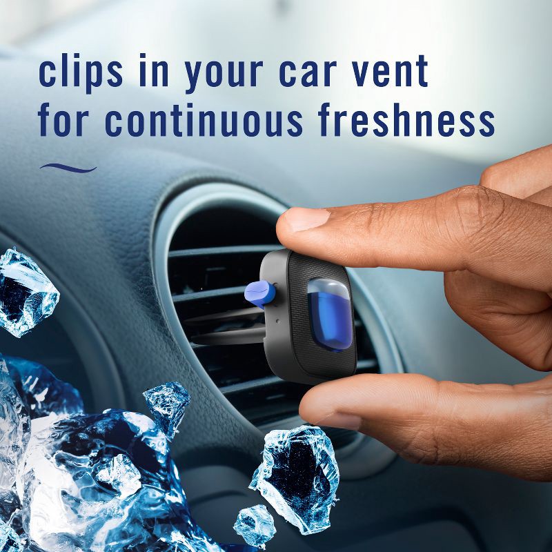 slide 7 of 14, Febreze Car Auto Platinum Ice: Adjustable Scented Vent Clip Freshener, Phthalate-Free, Disposable, 40-Day Duration, 1 ct