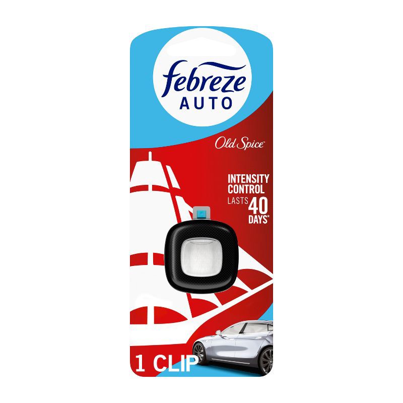 slide 1 of 14, Febreze Car Auto Old Spice: Phthalate-Free Car Vent Clip Freshener, Adjustable Scent, Disposable, 40-Day Duration, 1 ct