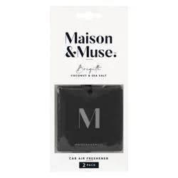 Maison&Muse 2pk Car Air Fresheners Coconut and Sea Salt