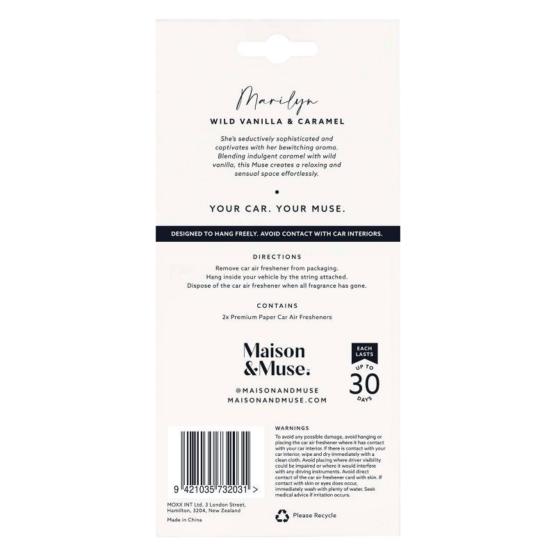 slide 3 of 7, Maison&Muse 2pk Car Air Fresheners Wild Vanilla and Caramel, 2 ct