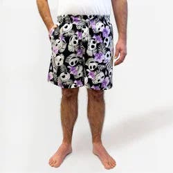 Men's 8" Disney Lilo & Stitch Palm Print Knit Lounge Pajama Shorts - Black XXL