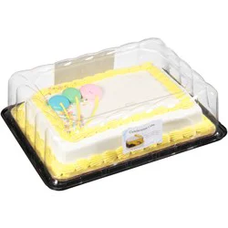 Our Specialty Treat Shop 1/4 SHEET YELLOW MARBLE CAKE WITH WHIPPED ICING & BALLOONS