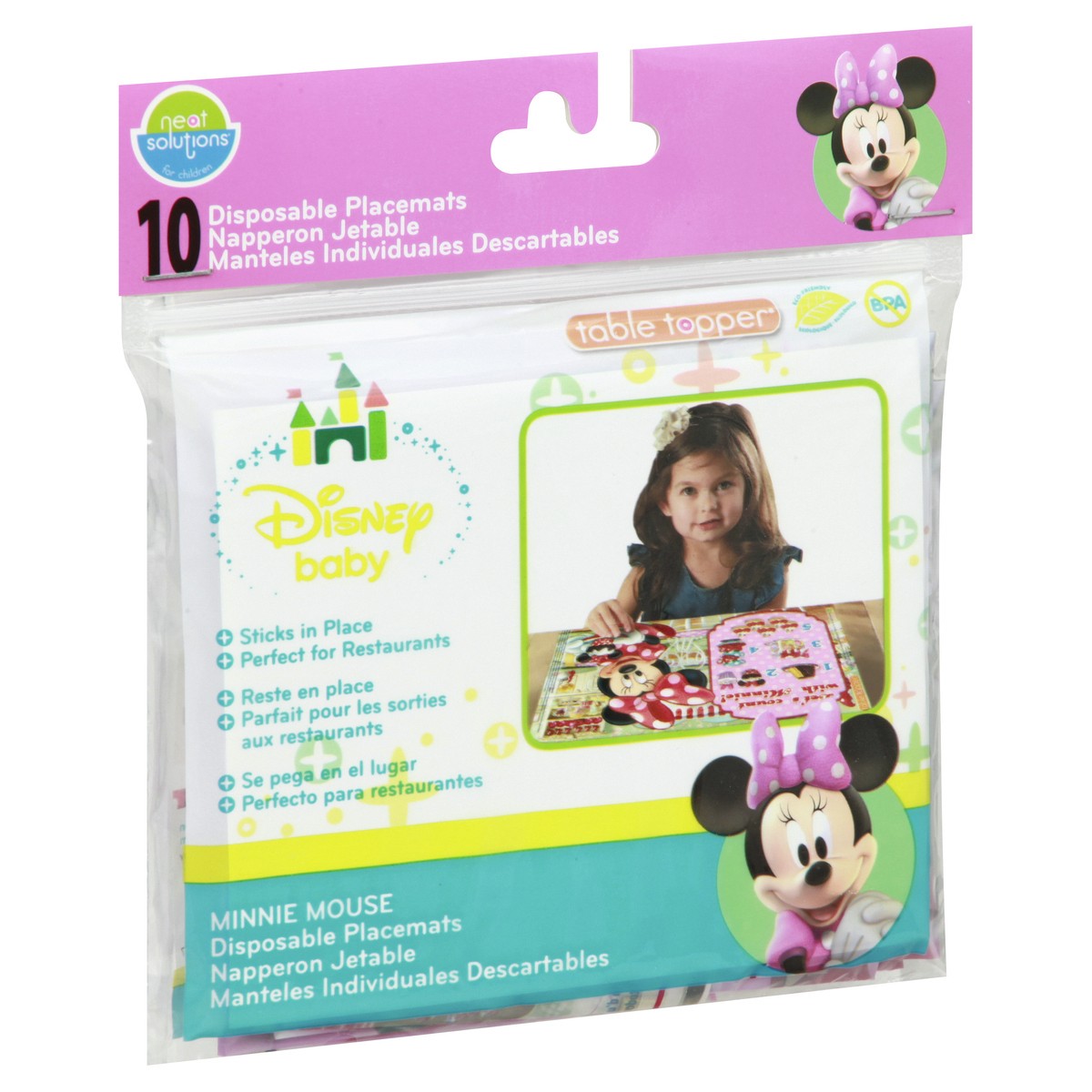 slide 6 of 11, Neat Solutions Minnie Mouse Disposable Placemats 10 ea, 10 ct